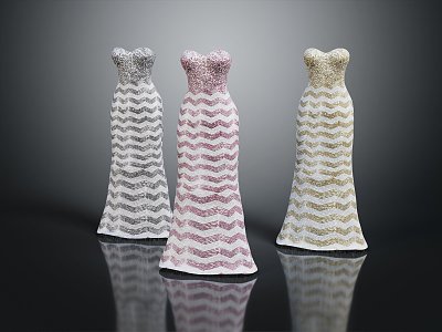 Modern Dress Wedding Dress Wedding Dress Evening Dress 3d model