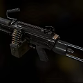 Tactical Machine Gun With Ammunition Belt Metal Barrel And Ergonomic Stock Design