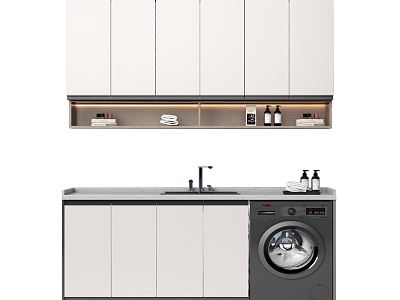 Modern Washing Machine Cabinet Balcony Washing Machine Cabinet Washing Machine Basin model