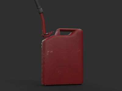 Military Weapon Fuel Support Gear With Red Jerry Can And Black Hose 3d model
