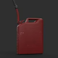 Military Weapon Fuel Support Gear With Red Jerry Can And Black Hose