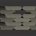 Stacked Stone Cylindrical Structure With Geometric Design And Textured Surface