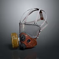 Fire Safety Gas Mask With Transparent Face Shield And Yellow Filter Canister