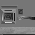 Modern Air Conditioner Vents Design With Square And Striped Grilles For Interior Walls