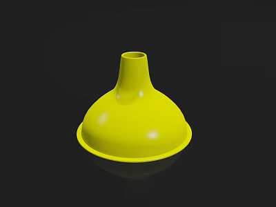 Yellow Plastic Funnel Practical Kitchen Tool For Cooking And Baking 3d model