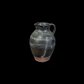 Handcrafted Dark Striped Earthenware Jug With Brown Base And Smooth Surface
