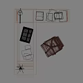 Modern Office Desk With Wooden Top Black Drawers Office Chair Documents Desk Lamp And Vase