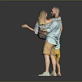 Happy Family Interacting With Father Holding Mother And Young Boy In Playful Pose