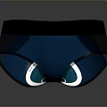 Men's Blue Underwear With Black Waistband And White Accent Design