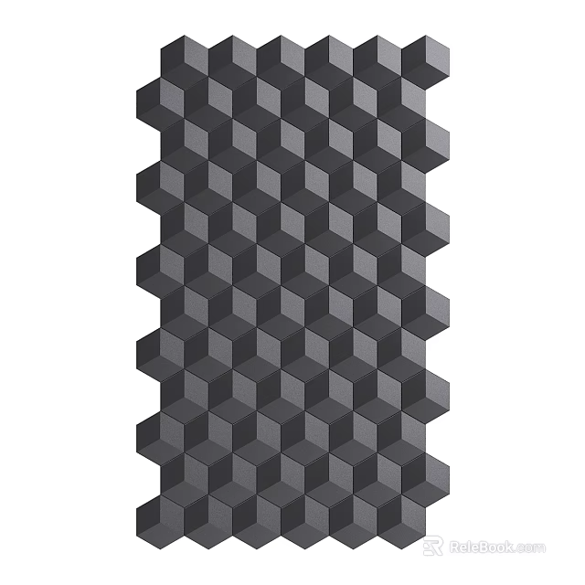 3D Black Hexagonal Cubic Textured Modern Geometric Pattern Background Wall 3d model