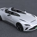 White Convertible Sports Car With Sleek Front Design And Green License Plate