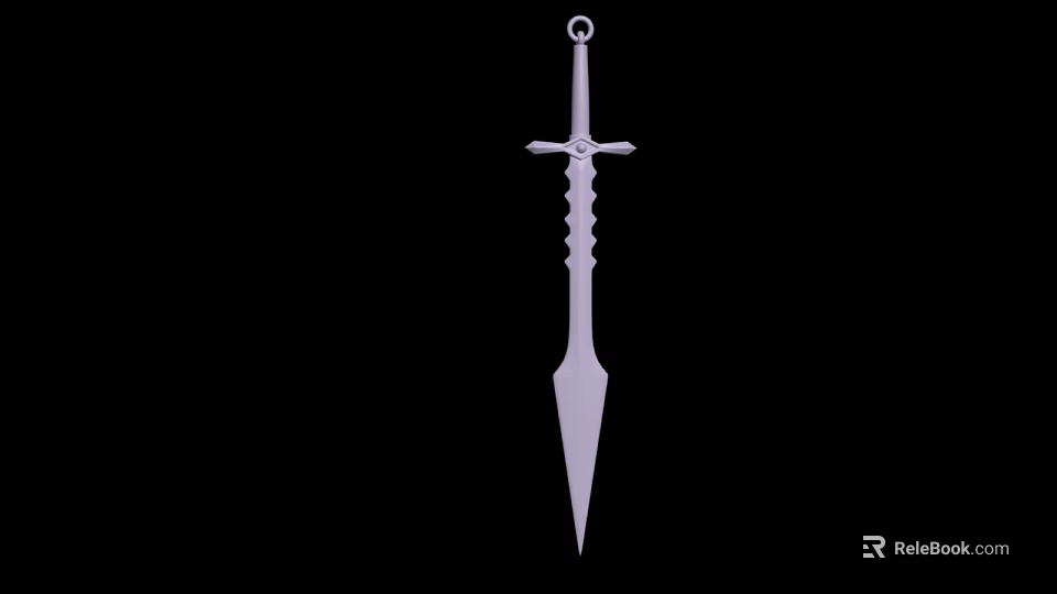 Medieval Style Metallic Sword with Decorative Hilt and Sharp Blade Design 3d model 