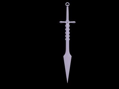 Medieval Style Metallic Sword with Decorative Hilt and Sharp Blade Design 3d model
