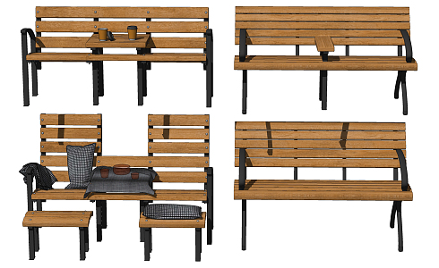 Modern Outdoor Chair Public Rest Chair Bench Public Seat 3d model