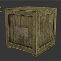 Vintage Wooden Crate With Textured Surface Metal Rivets And Brown Panel