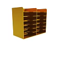Practical Yellow Storage Organizer With Multiple Compartments For Office Supplies