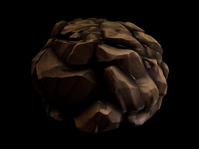 Natural Rock Sphere With Rough Surface And Irregular Shape In Earth Tones 3d model