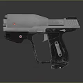 Modern Silver Metallic Pistol With Black Grip Trigger And Sleek Design 3d model