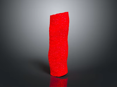 Human Organ Model Featuring Red Fur Like Texture In Columnar Shape On Dark Background 3d model