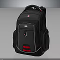 Black Backpack With Red Accent Design Multiple Pockets Zipper Closure Fashionable Casual Wear Accessory