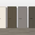 Modern Interior Hinged Doors With Multiple Colors And Wooden Texture Design 3d model