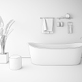 Modern Bathtub Bathroom Combination 3d model