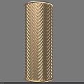 Golden Decorative Column With Intricate Zigzag Pattern And Textured Design