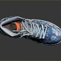 Blue High Top Shoes With Floral Print White Laces And Side Logo