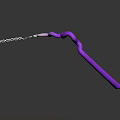 Purple Organ Structure With Hair Follicles And DNA Strand 3D Rendering