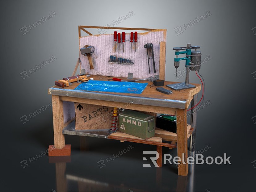 Modern woodworking table work table workbench tool table model