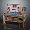Modern woodworking table work table workbench tool table 3d model