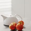 Ornaments combination kitchen ornaments teapot apple fruit 3d model