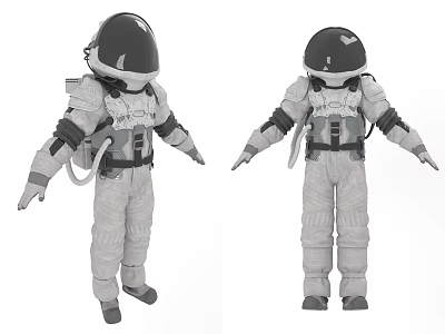 Highly Detailed Astronaut Suit 3D Model With Front And Back Views 3d model