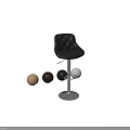 Diamond Tufted Leather Bar Stools With Adjustable Metal Base In Black White Brown