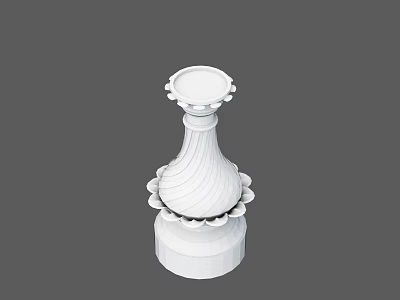 White Ornamental Column With Floral Patterns For Urban Public Facility Decoration 3d model