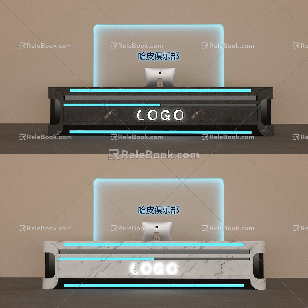 Industrial wind front desk 3d model