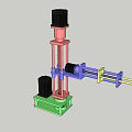 Colorful Mechanical Structure with Pink Purple Yellow Green Black Parts and Simple Design