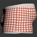 Men's Red And White Checkered Boxer Briefs With Comfortable White Waistband For Casual Wear