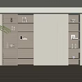 Wind Bookcase Decorative Cabinet Locker 3d model