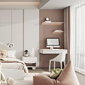 Modern Kids Room Interior With Cozy Bed Plush Toys And Shelves