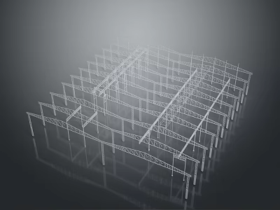 Stunning Scenic Landscape With Metal Frame Structure And Natural Design Elements 3d model