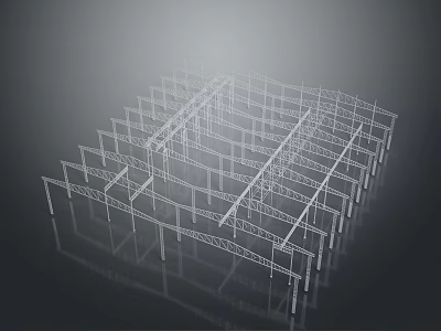 Iron frame large iron frame iron frame house factory industrial iron frame iron ladder rigid ladder work frame rigid scaffold 3d model