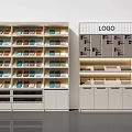 White Multi tiered Display Shelves With Colorful Items In Modern Interior 3d model