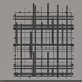 Metal Pipes Forming Grid Structure in Industrial Building Construction Setup 3d model