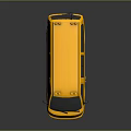 Yellow School Bus With Red Stop Sign Warning Lights Black Roof And Side Windows Design
