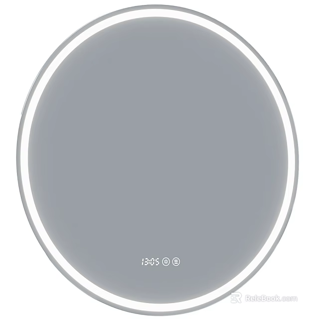 Modern Round Mirror With White Frame And Illuminated Edge For Home Decor 3d model 
