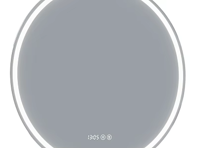 Modern Round Mirror With White Frame And Illuminated Edge For Home Decor 3d model