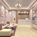 Modern Beauty Salon Interior With White Cabinets Green Chairs Beauty Products Mirror And Staircase
