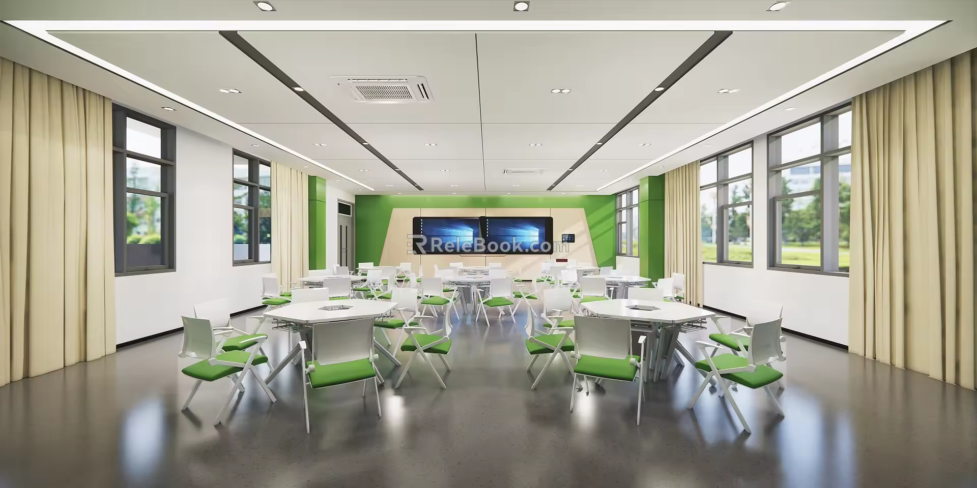 modern classroom 3d model