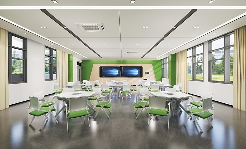 modern classroom 3d model